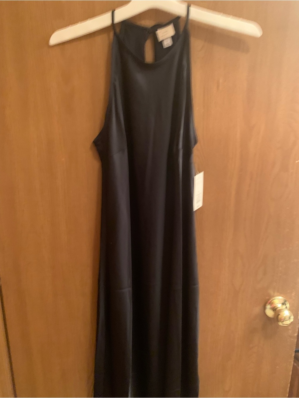 a new day Black Satin Halter Maxi Dress